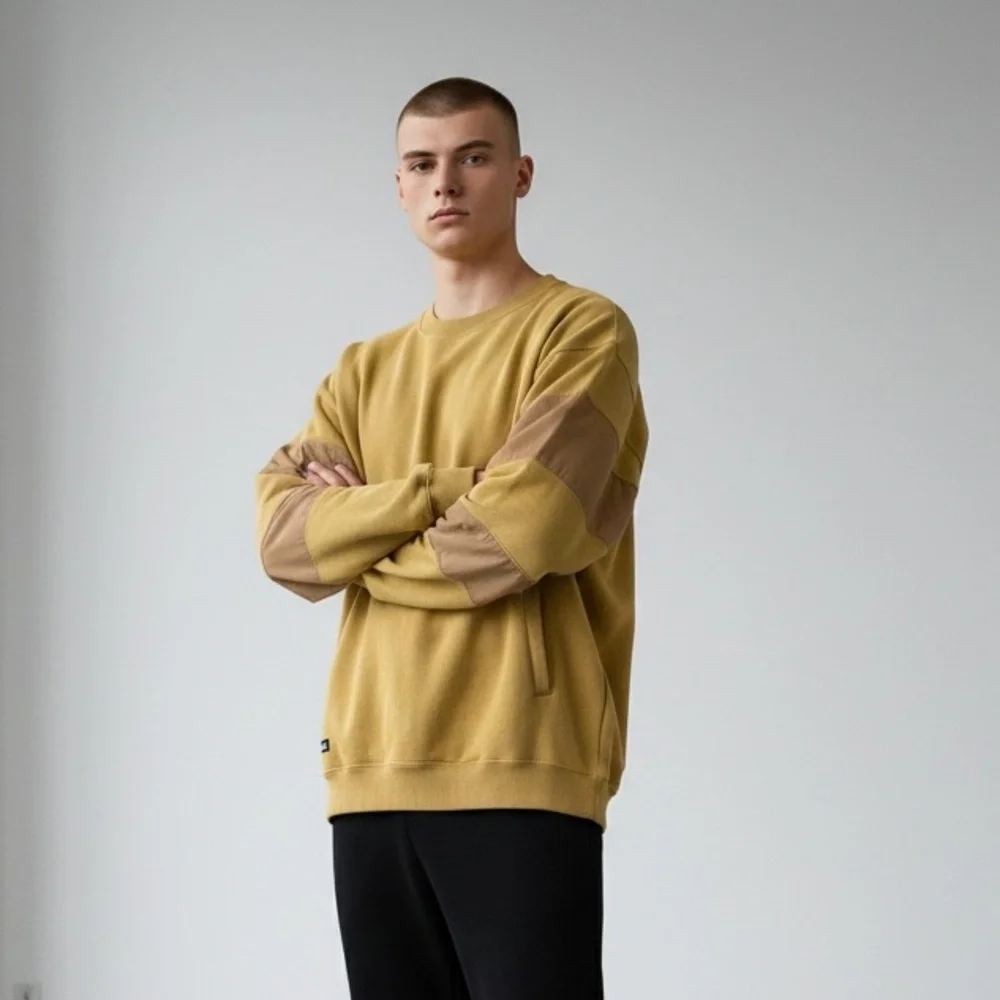 Vast Mock Neck Sweatshirt Khaki Size XL